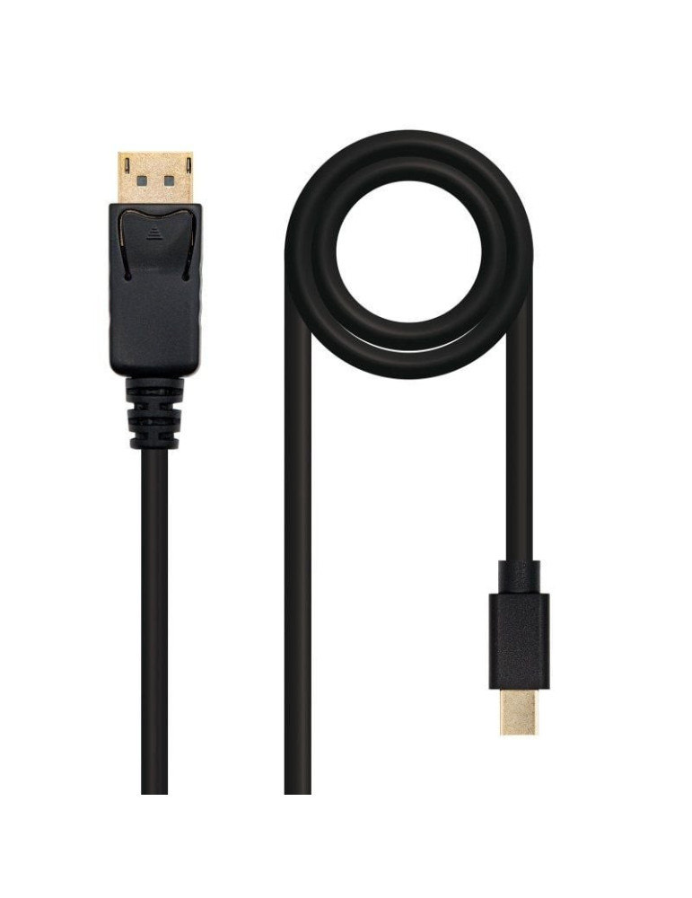 Cable Mini DisplayPort 1.2 4K Nanocable 10.15.2402/ Mini DisplayPort Macho - DisplayPort Macho/ 2m/ Negro