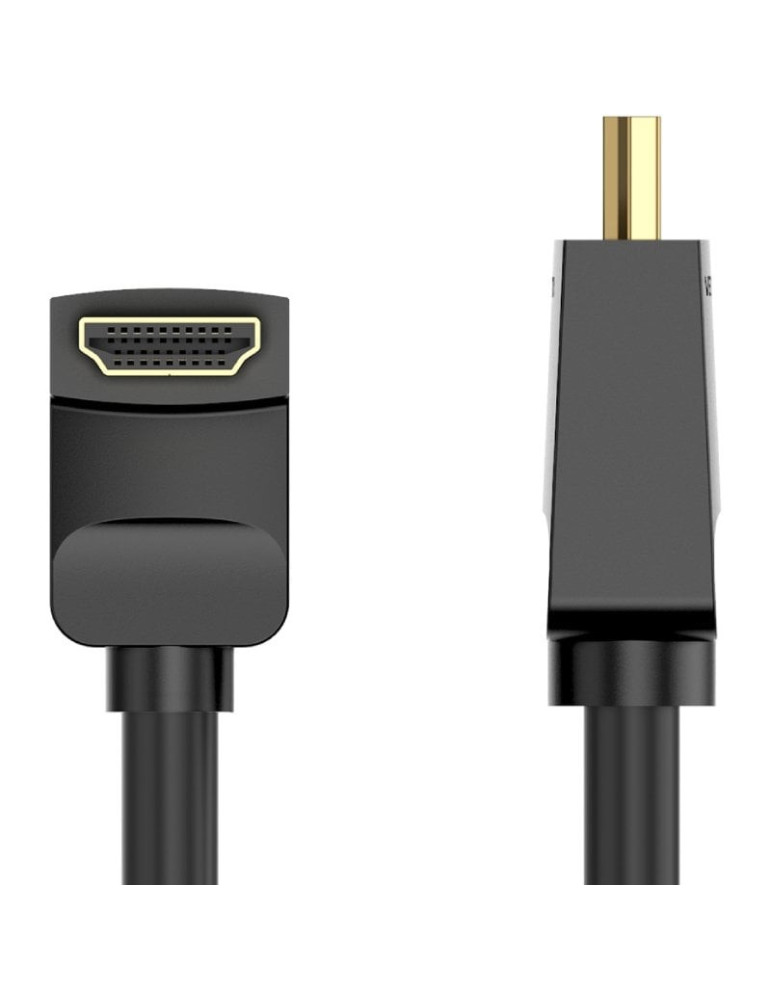 Cable HDMI 2.0 4K Acodado Vention AARBF/ HDMI Macho - HDMI Macho/ 1m/ Negro
