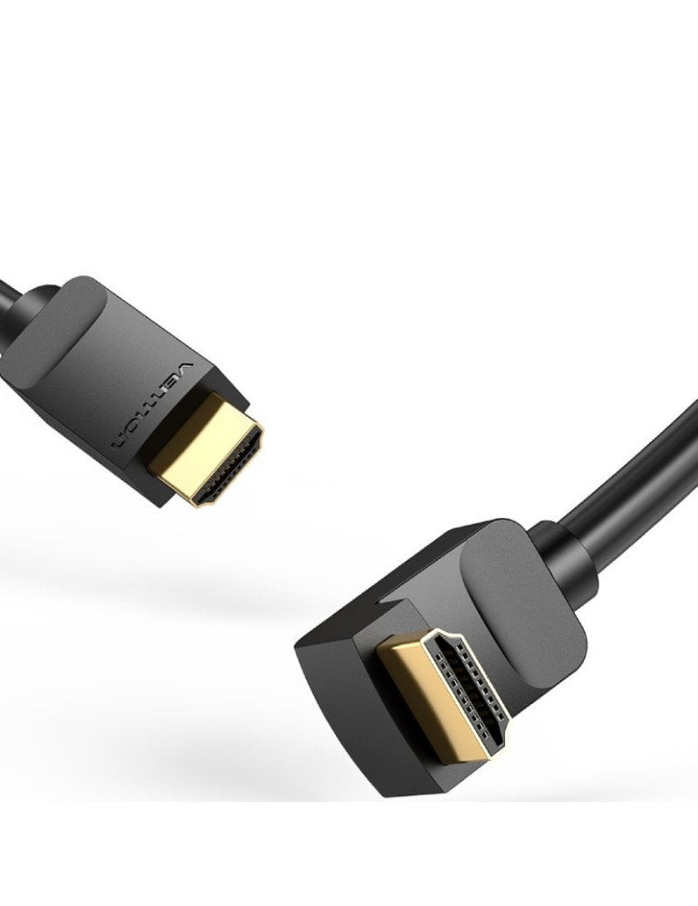 Cable HDMI 2.0 4K Acodado Vention AARBF/ HDMI Macho - HDMI Macho/ 1m/ Negro
