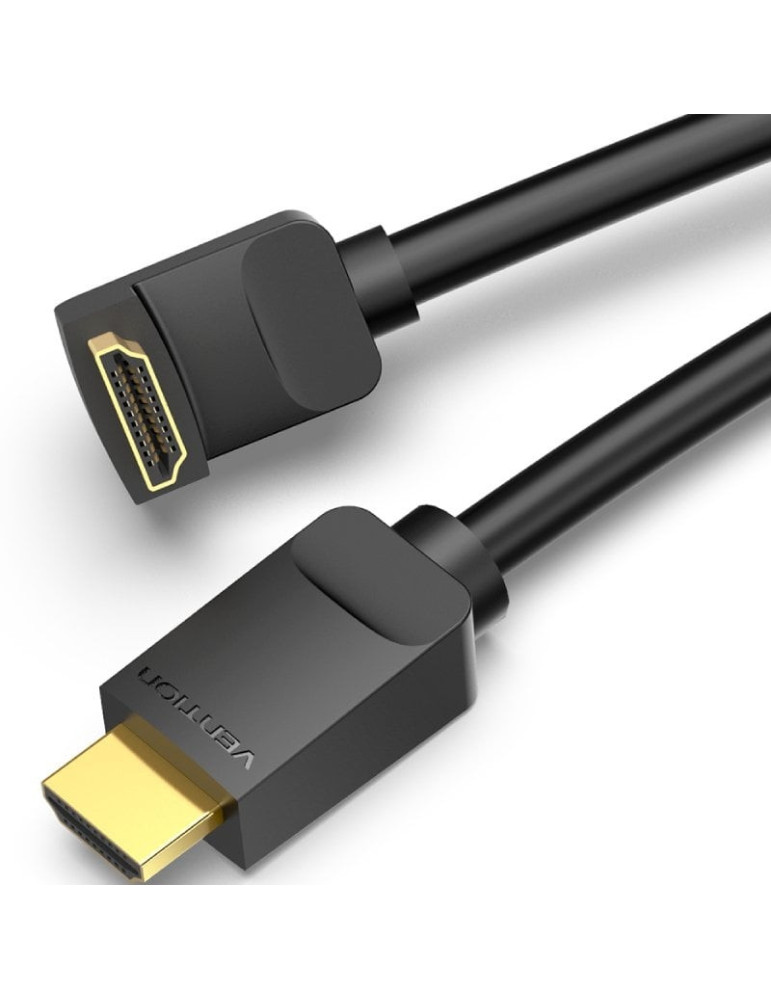 Cable HDMI 2.0 4K Acodado Vention AARBF/ HDMI Macho - HDMI Macho/ 1m/ Negro