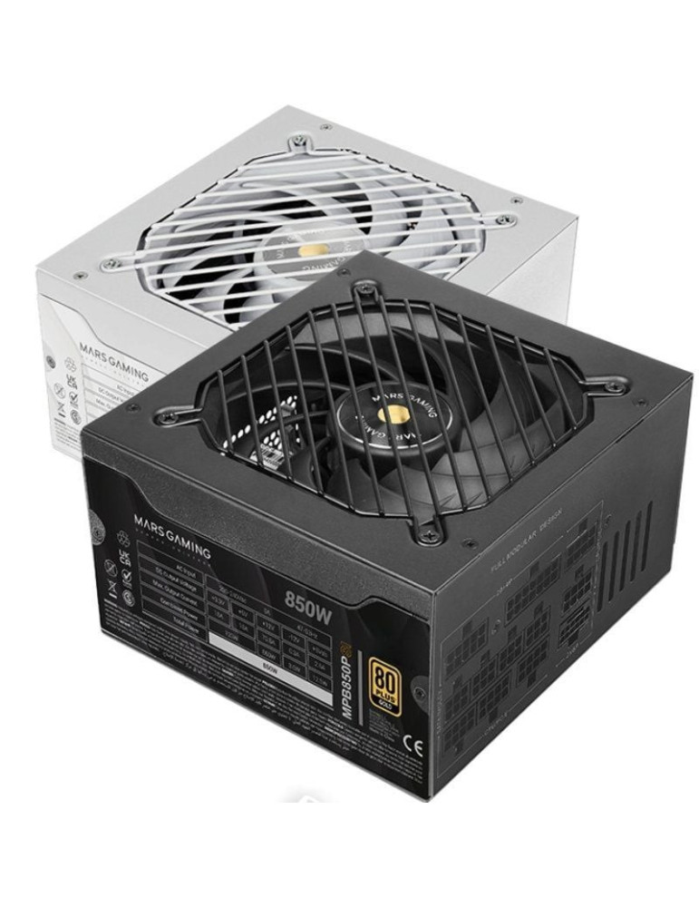 Fuente de Alimentación Mars Gaming MPB850PSI/ 850W/ Ventilador 14cm/ ATX 3.1/ PCIe 5.1/ 80 Plus Gold