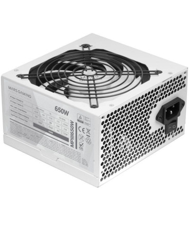 Fuente de Alimentación Mars Gaming MPIII650W/ 650W/ Ventilador 12cm/ Blanca