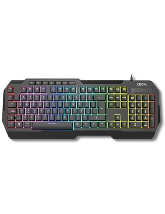 Pack Gaming Krom Kenta/ Teclado RGB + Ratón + Alfombrilla + Auriculares