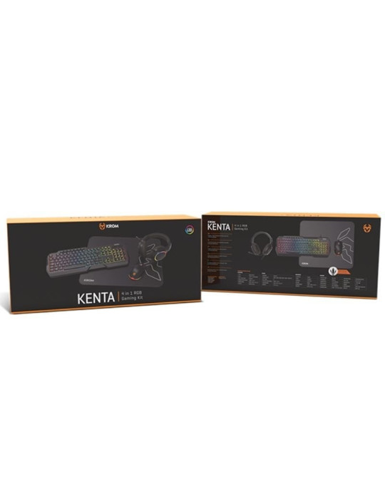 Pack Gaming Krom Kenta/ Teclado RGB + Ratón + Alfombrilla + Auriculares