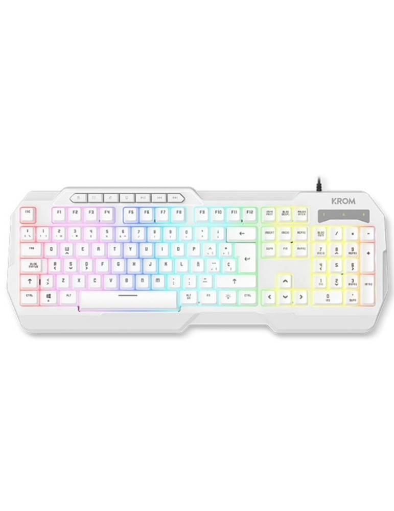 Pack Gaming Krom Kenta/ Teclado RGB + Ratón + Alfombrilla + Auriculares/ Blanco