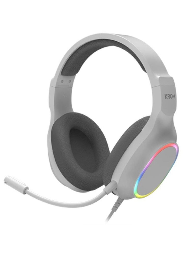 Pack Gaming Krom Kenta/ Teclado RGB + Ratón + Alfombrilla + Auriculares/ Blanco