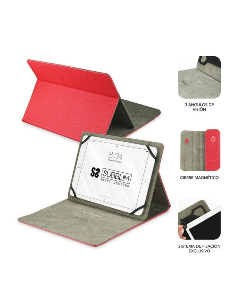 Funda Subblim Clever Stand para Tablets de 9.6"-11"/ Roja