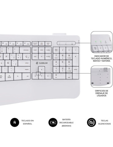 Teclado y Ratón Inalámbrico Subblim Combo Dual Office Prowave/ Blanco 2
