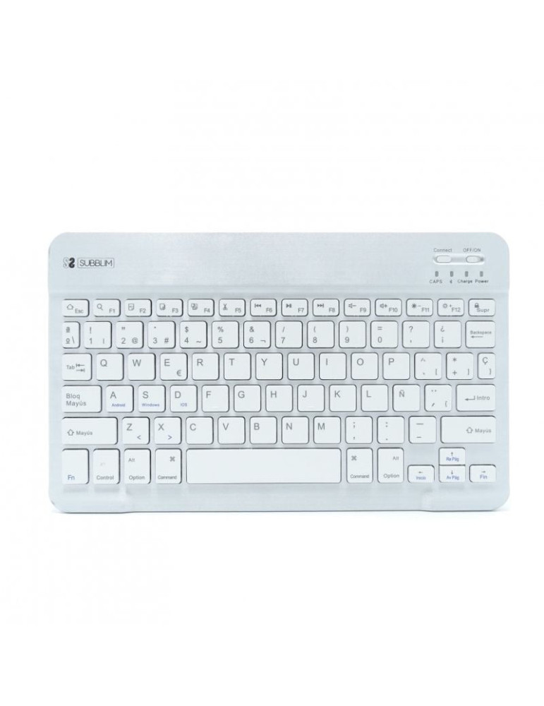 Teclado Compacto Inalámbrico Subblim Smart/ Plata