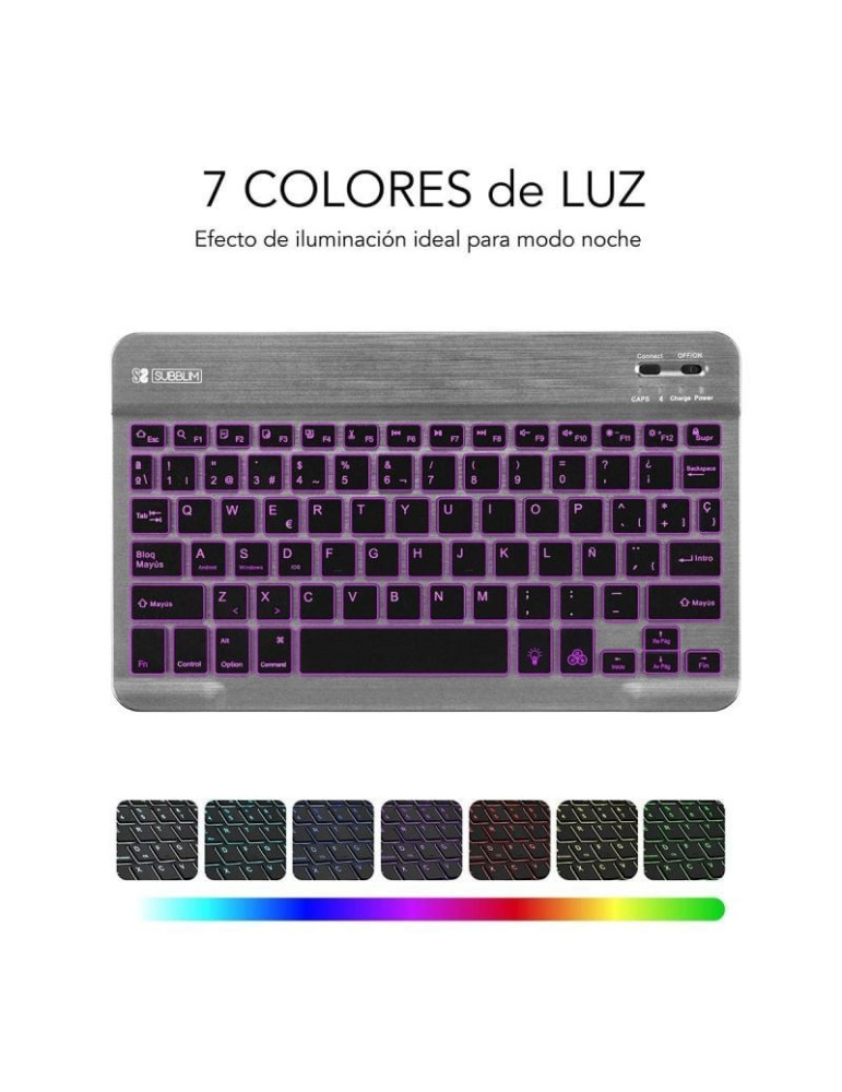 Teclado Compacto Inalámbrico Subblim Smart Backlit/ Gris