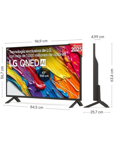 Televisor LG QNED 43QNED84A6C 43"/ Ultra HD 4K/ Smart TV/ WiFi 2