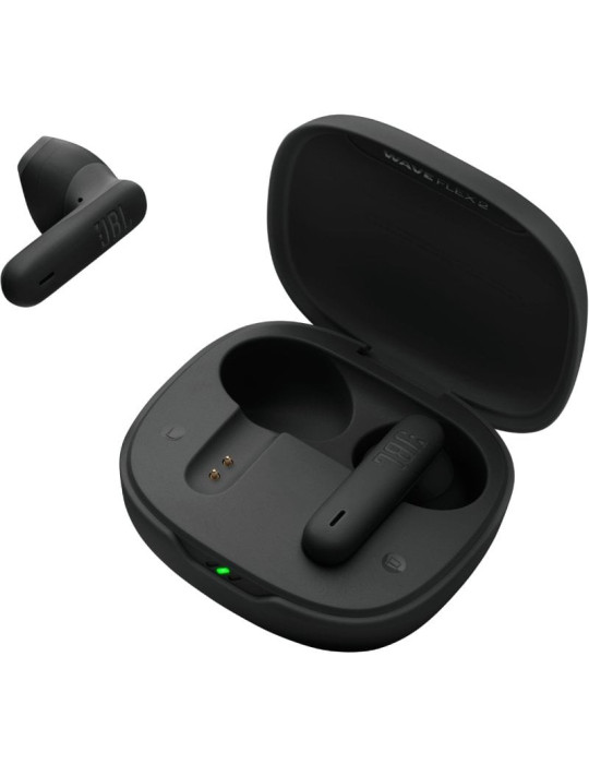Auriculares Bluetooth JBL Wave Flex con estuche de carga/ Autonomía 10h/ Negros