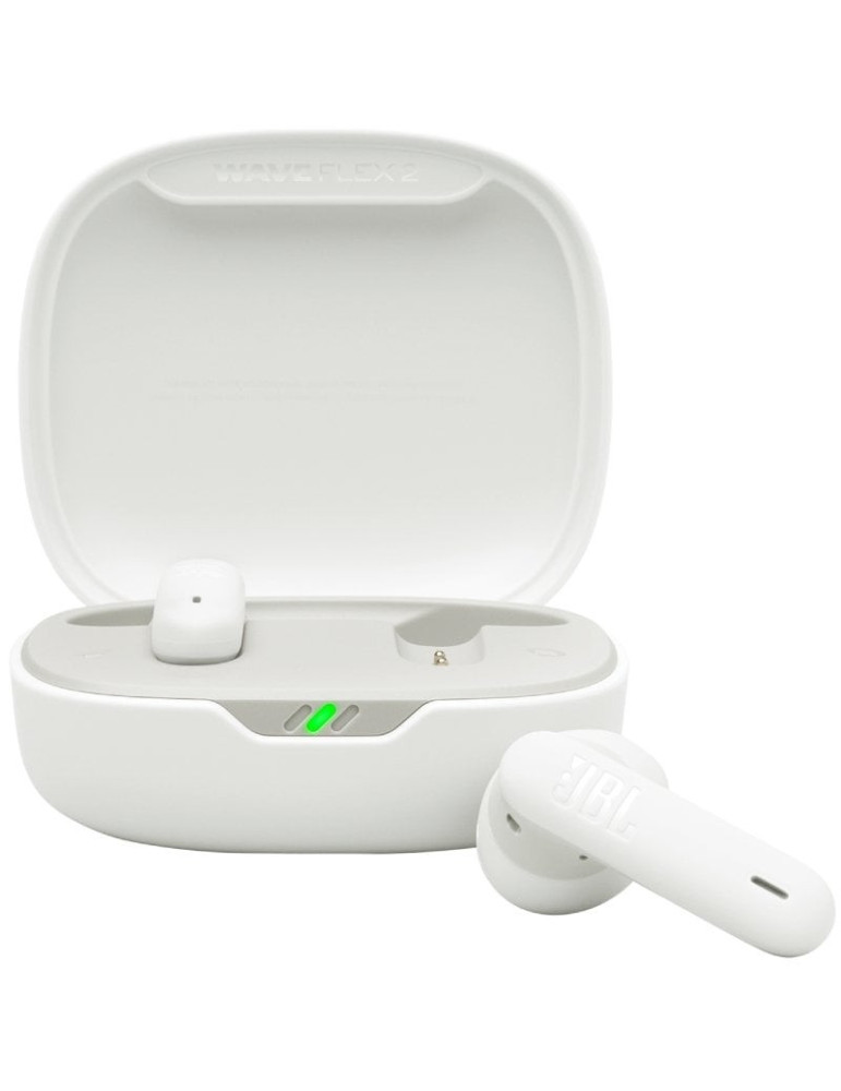 Auriculares Bluetooth JBL Wave Flex 2 con estuche de carga/ Autonomía 10h/ Blancos
