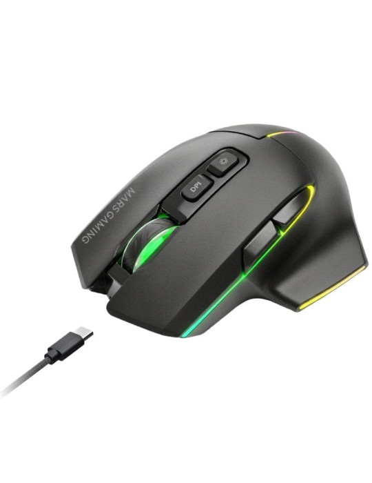 Ratón Inalámbrico Mars Gaming MMW-VECTOR/ Batería Recargable/ Hasta 12000 DPI