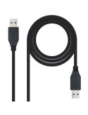 Cable USB 3.0 Nanocable 10.01.1001-BK/ USB Macho - USB Macho/ 1m/ Negro