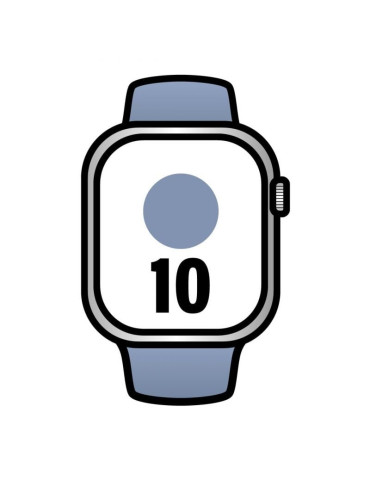 Apple Watch Series 10/ GPS/ Cellular/ 42mm/ Caja de Aluminio / Correa Deportiva Azul Denim S/M