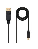 Cable Mini DisplayPort Nanocable 10.15.2402/ Mini DisplayPort Macho - DisplayPort Macho/ 2m/ Negro