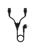 Cable Alimentación Nanocable 10.22.0100/ Schuko Macho - 2 x C13 Hembra/ 1.8m/ Negro