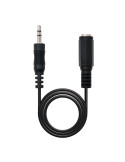 Cable Estéreo Nanocable 10.24.0203/ Jack 3.5 Macho - Jack 3.5 Hembra/ 3m/ Negro