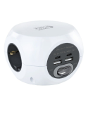 Regleta Nanocable 10.37.0001/ 3 Tomas de corriente/ 2 USB - 2 USB Tipo-C/ Cable 1.4m/ Blanca