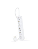 Regleta Nanocable 10.37.0006-NS/ 6 Tomas de Corriente/ Cable 1.4m/ Blanca