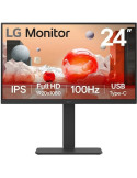 Monitor Profesional LG 24BA750-B 23.8"/ Full HD/ Multimedia/ Regulable en altura/ Negro