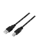 Cable USB 2.0 Impresora Aisens A101-0006/ USB Tipo-B Macho - USB Macho/ Hasta 2.5W/ 60Mbps/ 1.8m/ Negro