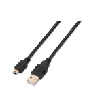 Cable USB 2.0 Aisens A101-0023/ USB Macho - USB Mini Macho/ Hasta 2.5W/ 60Mbps/ 50cm/ Negro