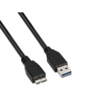 Cable USB 3.0 Aisens A105-0044/ USB Macho - MicroUSB Macho/ Hasta 9W/ 625Mbps/ 2m/ Negro