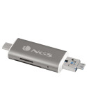 Lector de Tarjetas Externo NGS ALLY READER/ USB 2.0/ USB Tipo-C / Micro USB