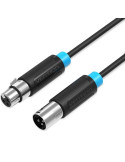 Cable Estéreo Vention BBFBF/ XLR Macho - XLR Hembra/ 1m/ Negro