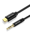 Cable Conversor Audio Vention BGABG/ USB Tipo-C Macho - Jack 3.5 Macho/ 1.5m/ Negro