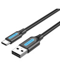 Cable USB 2.0 Tipo-C Vention COKBD/ USB Macho - USB Tipo-C Macho/ Hasta 60W/ 480Mbps/ 50cm/ Gris
