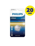 Pack de 20 Pilas de Botón Philips CR2016/ 3V