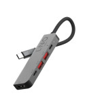 Docking USB Tipo-C Linq LQ48014/ 1xUSB Tipo-C/ 2xUSB/ 1xHDMI 4K/ 1xUSB Tipo-C PD/ Gris