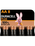 Pack de 8 Pilas AA Duracell Plus Extra Life LR6-MN1500AA8/ 1.5V/ Alcalinas