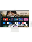 Smart Monitor Samsung M8 S32DM801UU 32"/ 4K/ Multimedia/ Regulable en altura/ Smart TV/ Webcam/ Blanco