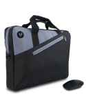 Maletín + Ratón Inalámbrico Monray Master Kit para Portátiles hasta 15.6"/ Negro