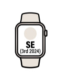 Apple Watch SE 3rd V2/ GPS/ 44mm/ Caja de Aluminio Blanco Estrella/ Correa Deportiva Blanco Estrella M/L