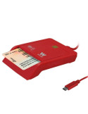Lector de DNI y Tarjetas Woxter PE26-199/ Rojo/ USB 2.0