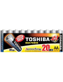 Pack de 20 Pilas AA Toshiba High Power LR6/ 1.5V/ Alcalinas