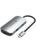 Docking USB Tipo-C Vention TQAHB/ 1xHDMI/ 1xUSB/ 1xVGA/ 1xUSB Tipo-C PD/ Gris