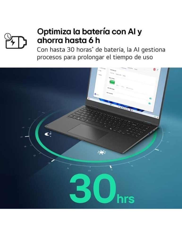 Portátil LG Gram 14ZD90T-G.AX88B Intel Core Ultra 7-255H/ 32GB/ 1TB SSD/ 14"/ Sin Sistema Operativo