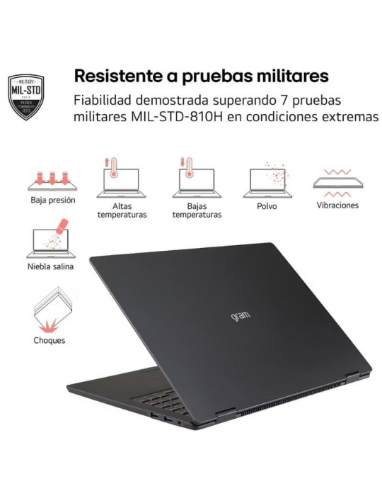 Portátil LG Gram 14ZD90T-G.AX88B Intel Core Ultra 7-255H/ 32GB/ 1TB SSD/ 14"/ Sin Sistema Operativo