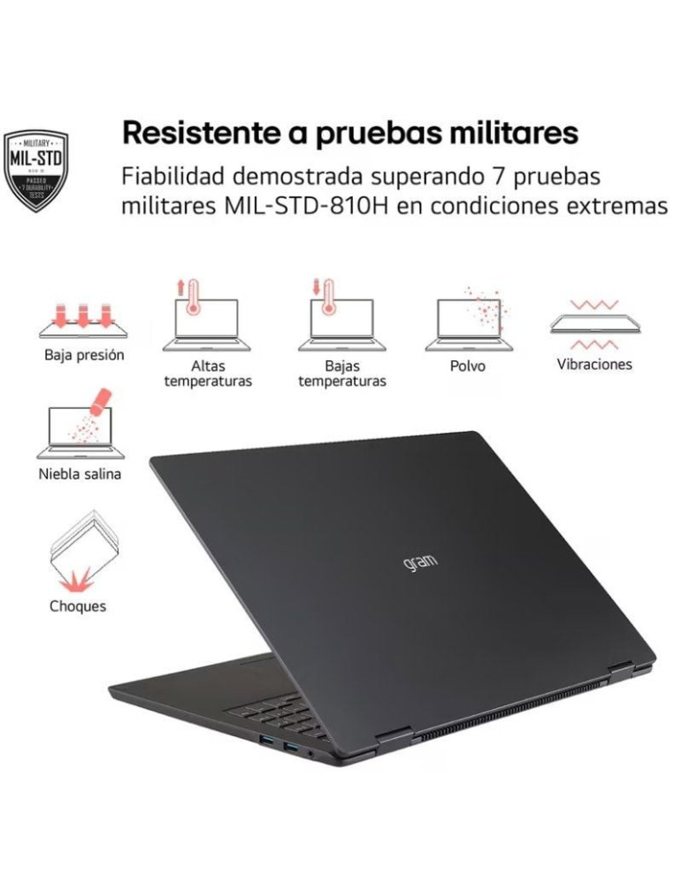 Portátil LG Gram Pro 17Z90TR-E.AD88B Intel Core Ultra 7-255H/ 32GB/ 1TB SSD/ GeForce RTX 5050/ 17"/ Win11