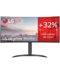Monitor Profesional Ultrapanorámico Curvo LG 34WQ75C-B 34"/ WQHD/ Multimedia/ Regulable en altura/ Negro