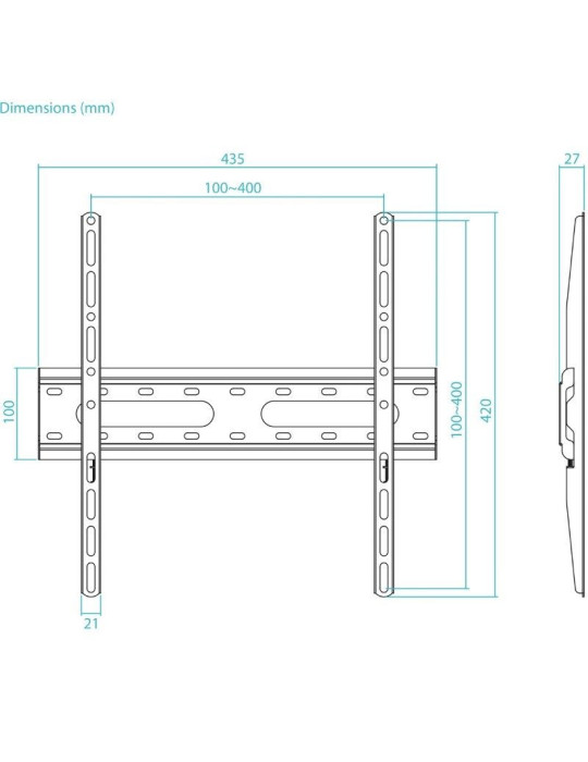 Soporte de Pared Fijo TooQ LP1072F-B para TV de 32-70"/ hasta 45kg