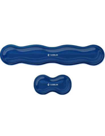 Pack de 2 Reposamuñecas Subblim Ergo Crystal Flex/ Azul Oscuro