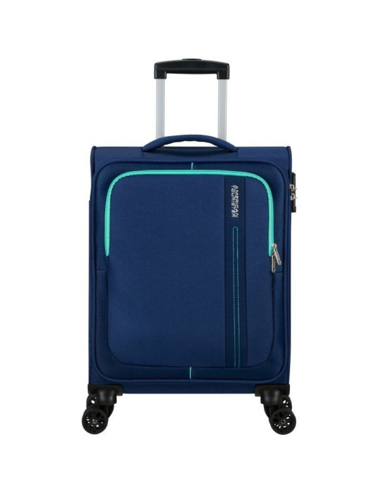 Maleta de Cabina American Tourister Sea Seeker Spinner 55cm/ 55x40x20cm/ 4 Ruedas/ Marino Combate