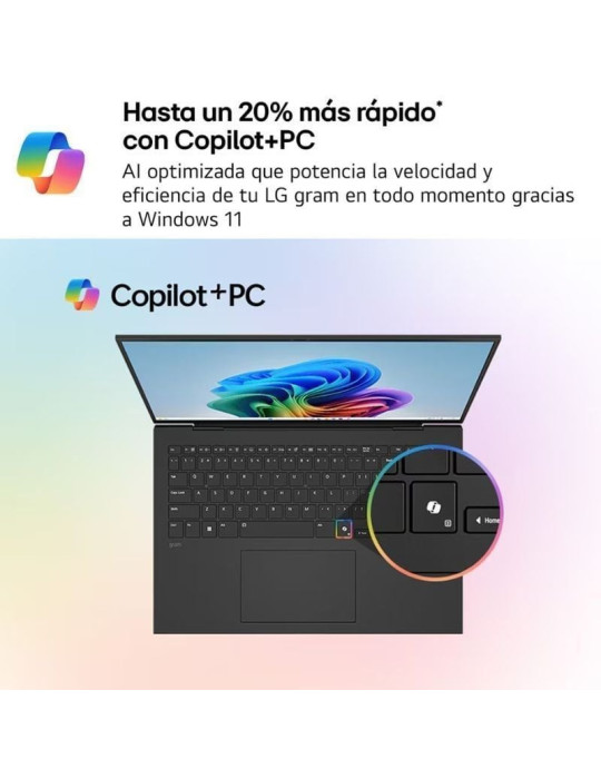 Portátil LG Gram 15Z80T-G.AU88B Ryzen AI 7-350/ 32GB/ 1TB SSD/ 15.6"/ Win11